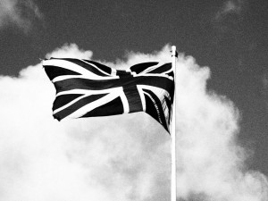 Grainy Film photo of Union Flag